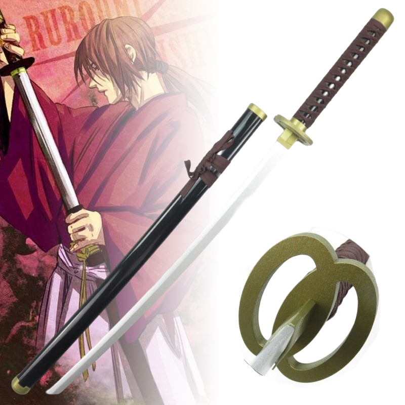 Cosplay Prop Dagger - 40 inç Himura Kenshin Katana Ahşap